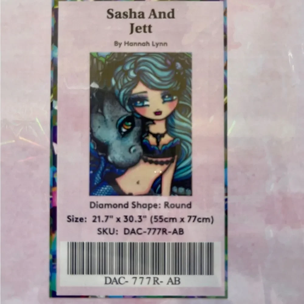 Sasha & Jet diamond painting kit by Hannah Lynn.